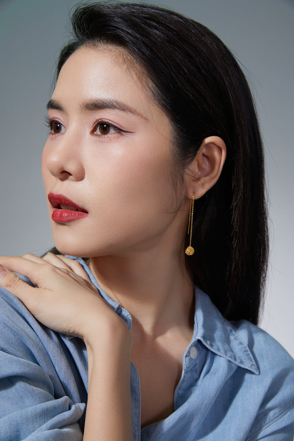 "infinite" 24K Gold Earrings 1.83-2.13g A0910255