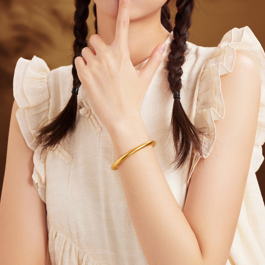 Antiquity Gold' 999.9 24K Gold Bangle Bracelet 20-23g A1012449