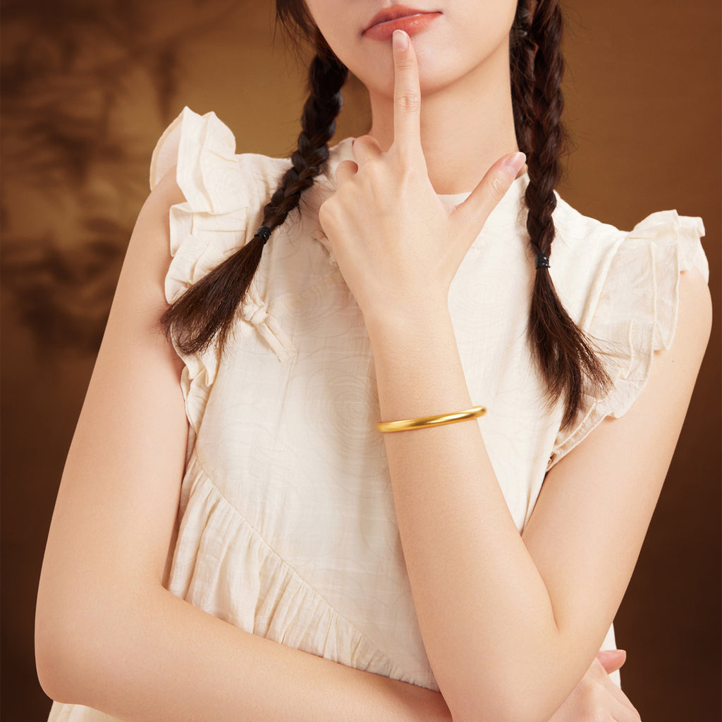 Antiquity Gold' 999.9 24K Gold Bangle Bracelet 20-23g A1012450