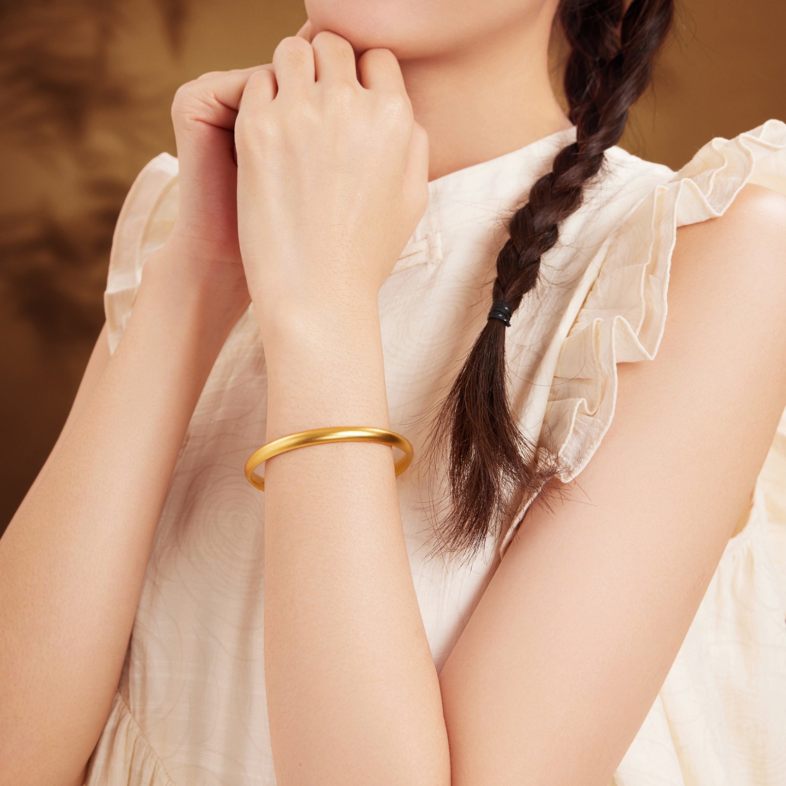 Antiquity Gold' 999.9 24K Gold Bangle Bracelet 20-23g A1012450