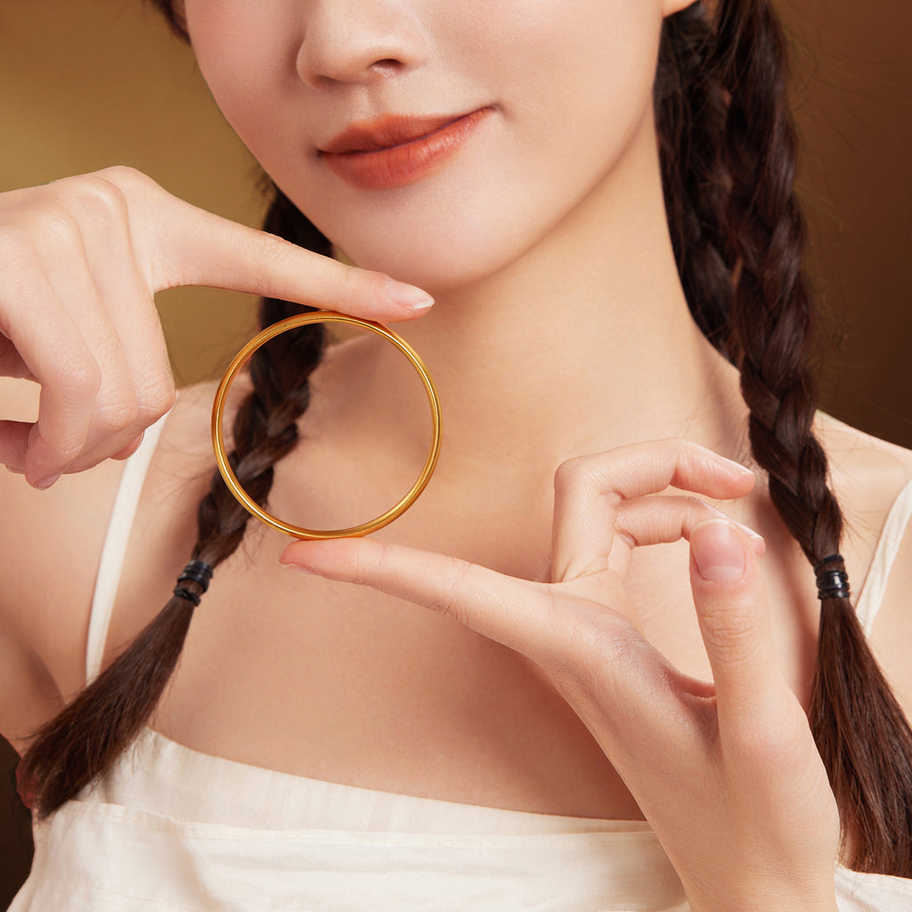 Antiquity Gold' 999.9 24K Gold Bangle Bracelet 25-29g A1012650