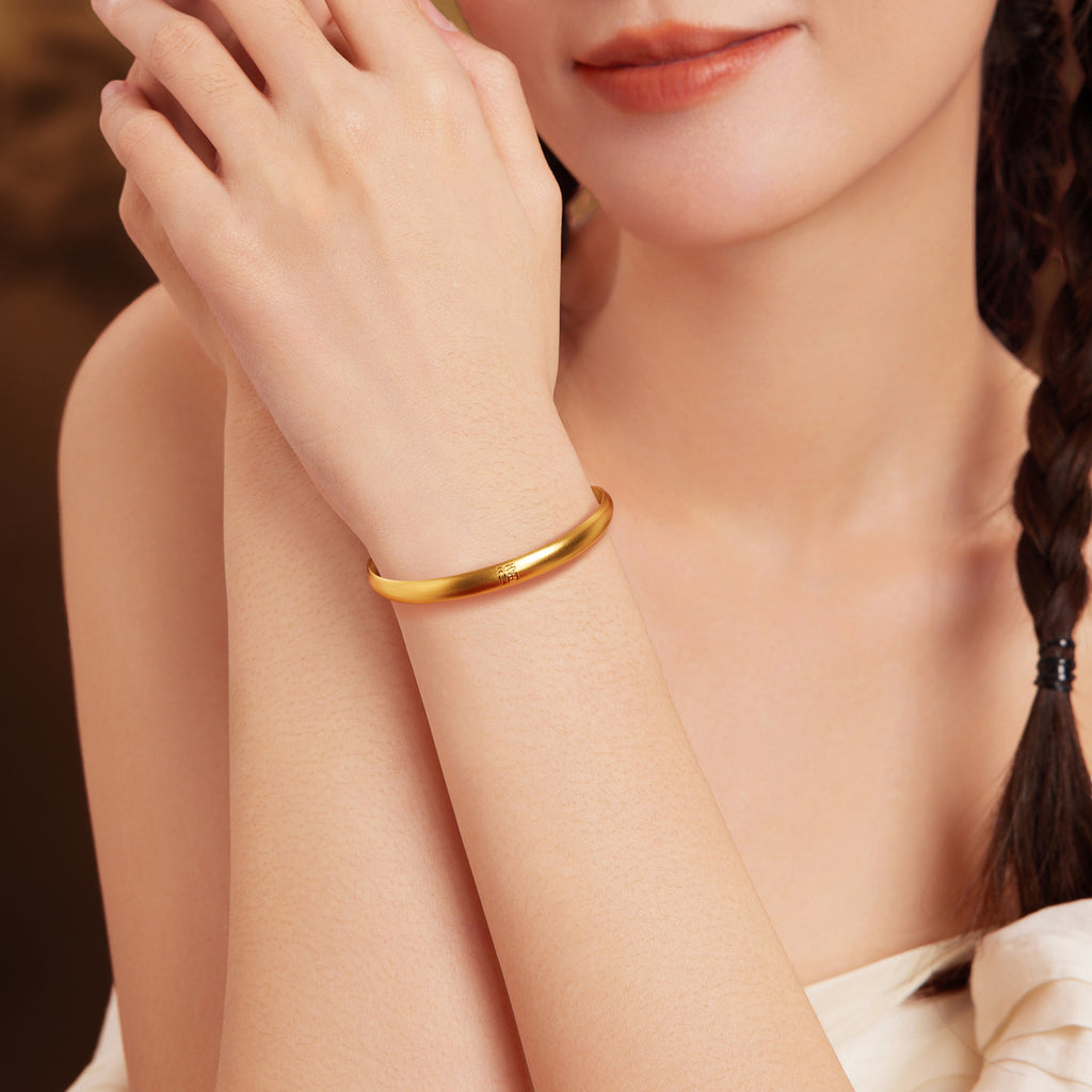 Antiquity Gold' 999.9 24K Gold Bangle Bracelet 25-29g A1012650