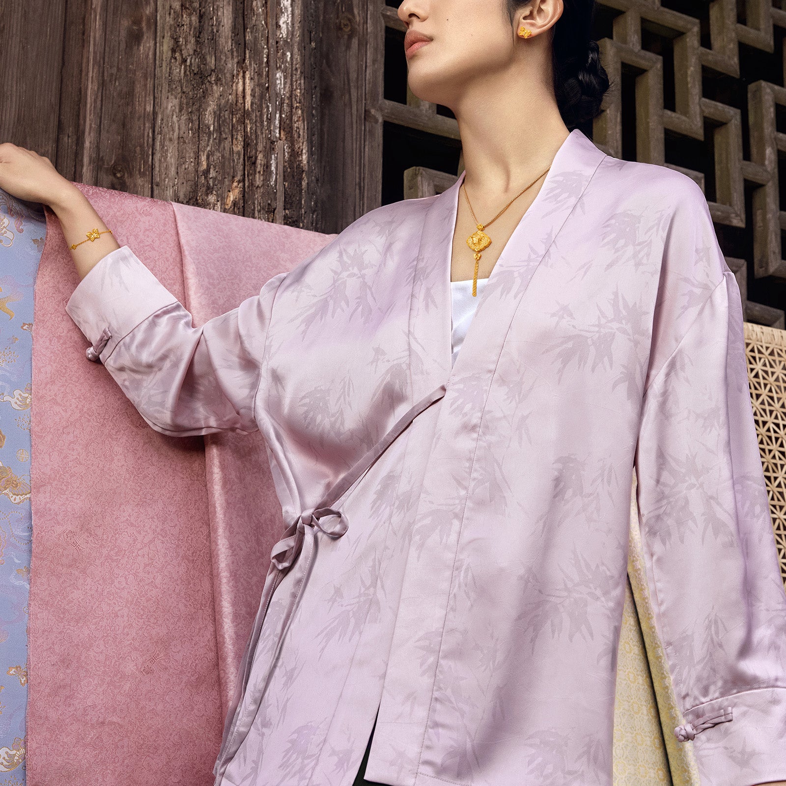 「華夏文化典藏—宋錦」24K金耳釘 鑽石蝴蝶 3.1-5.1g W0923498