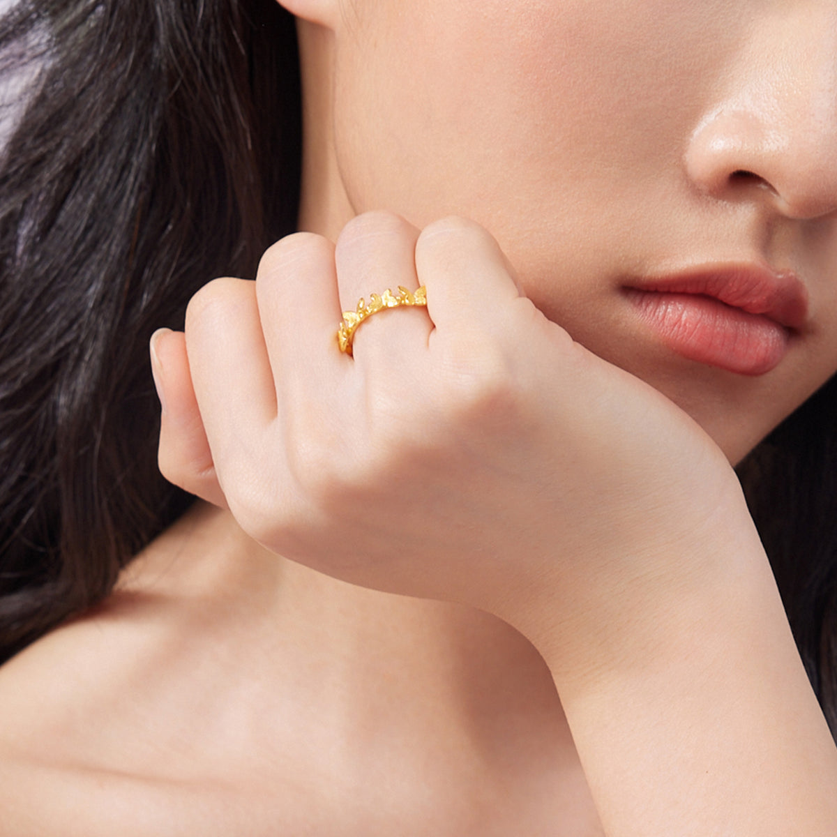 "Fantasy Forest" 999 24K Gold Ring            Butterfly 2.6-3.1g A0113804