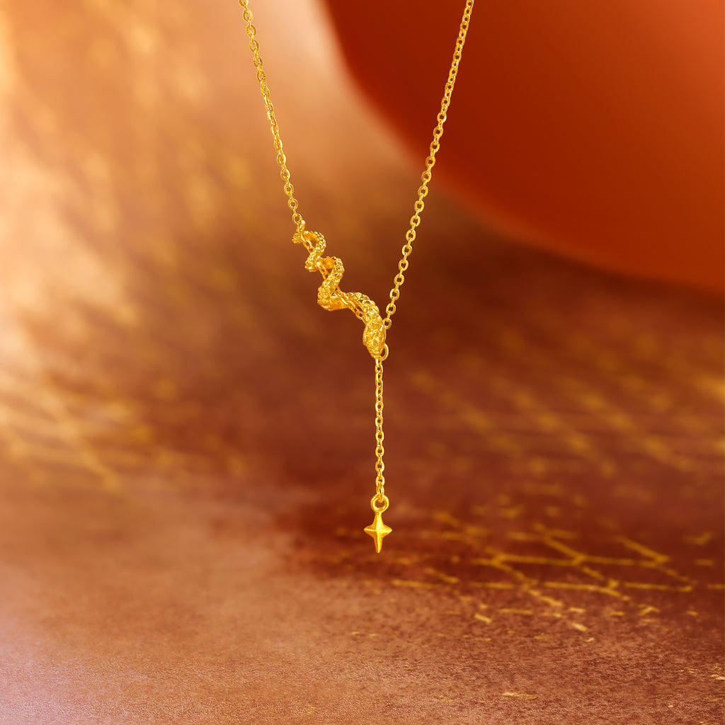 "Chinese Zodiac Snake" 999 24K Gold Pendant Necklace Snake 3.5-3.9g A0613100