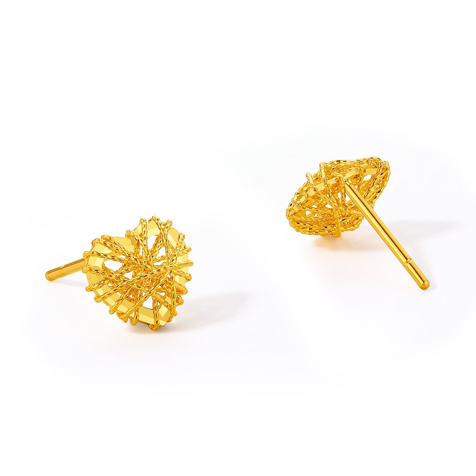 "Infinite" 24K Gold Earrings Heart 1.71-2.01g A0910859