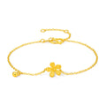 "Infinite" 24K Gold Chain Bracelet Flower 2.05-2.35g A0710701