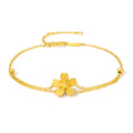 "Infinite" 24K Gold Chain Bracelet Flower 2.4-3g A0710854