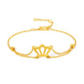 999 24K Gold Chain Bracelet Crown 2.92-3.32g A0710570