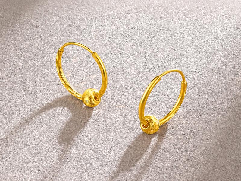 "infinite" 24K Gold Earrings 0.9-1.35g A0910235