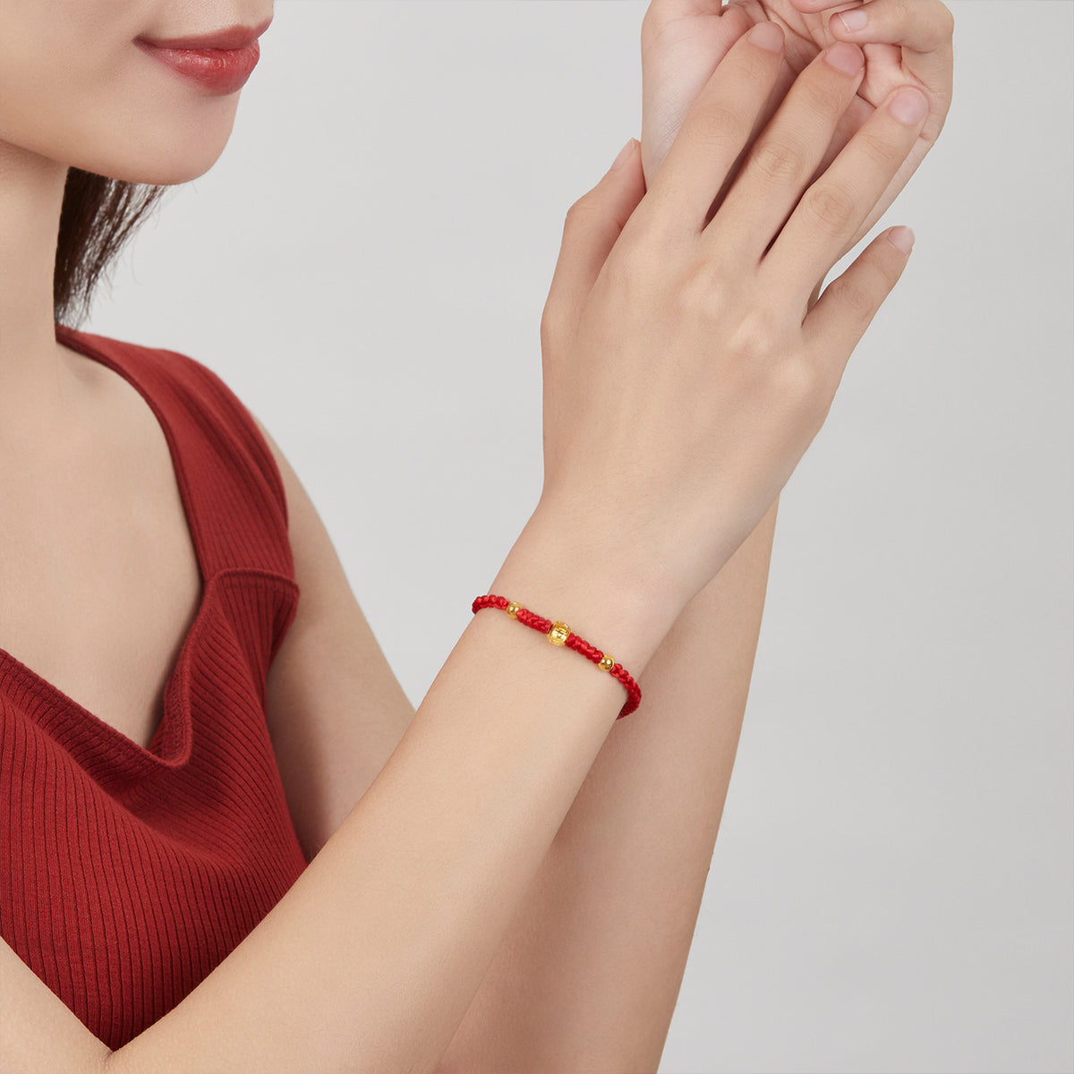 999 24K Gold String Bracelet 1.21-1.81g A178883