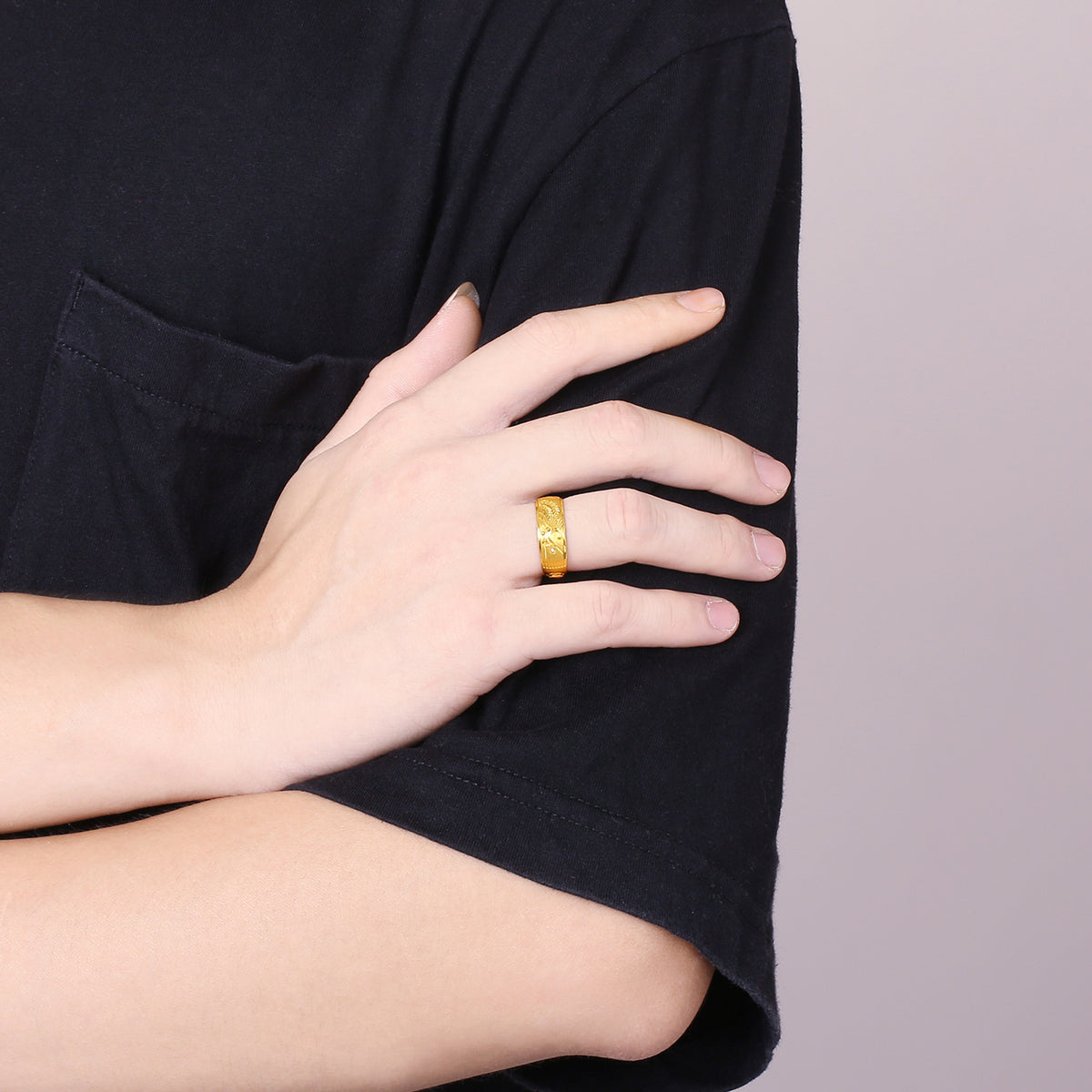 999 24K Gold Ring Dragon 6-8g A037944