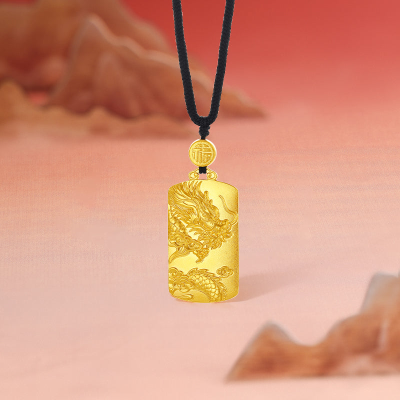 'Antiquity Gold' 999.9 24K Gold Pendant Necklace Dragon 27-30g A0412996