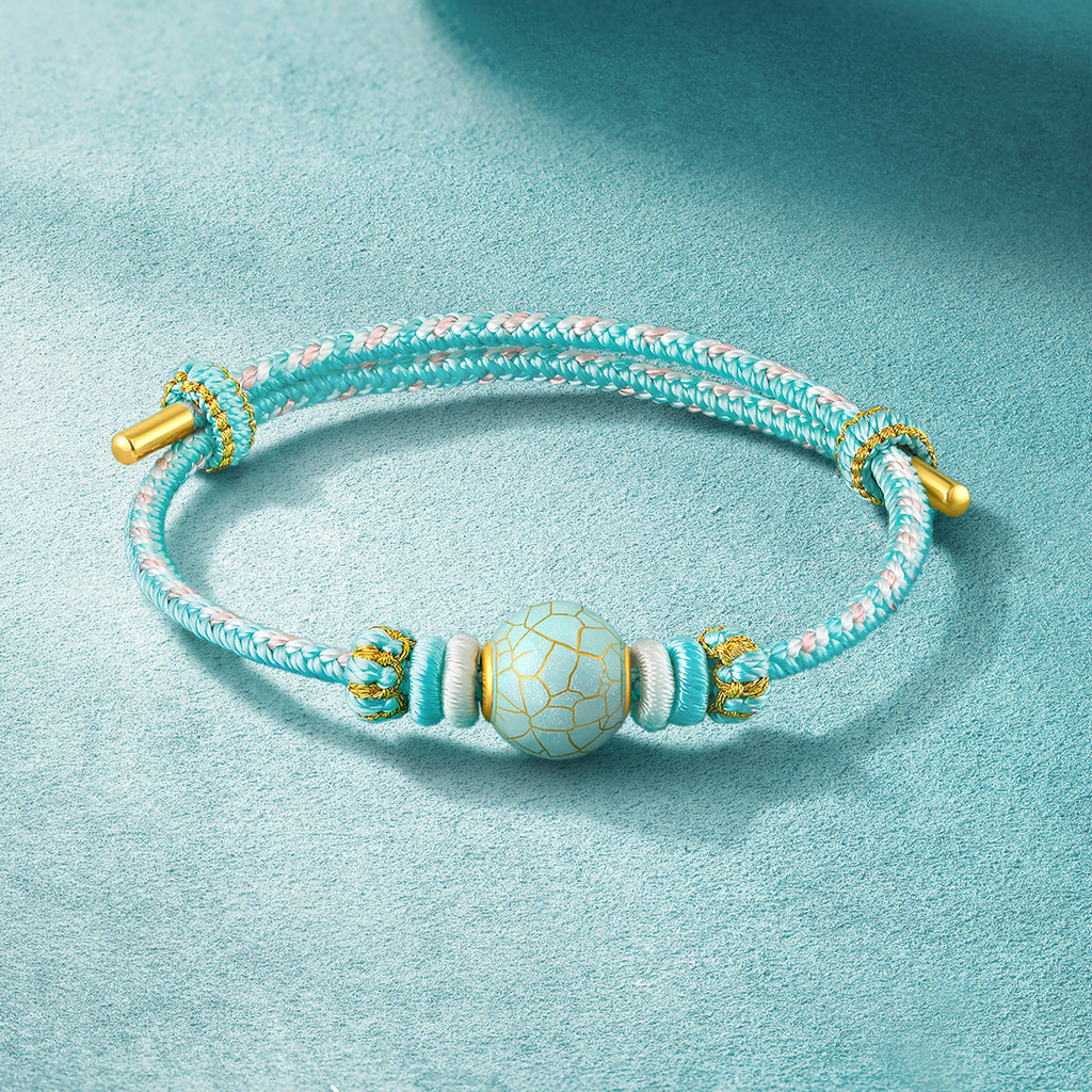 "Chinese Culture Collection - Ru Ware" 999 24K Gold String Bracelet String Bracelet Round 0.8-1g A1750029