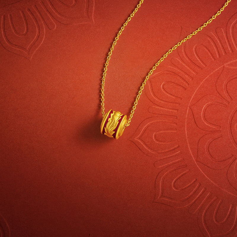 'Jiuhua Mountain' 24K Gold Pendant Ksitigarbha's Implements A0415259