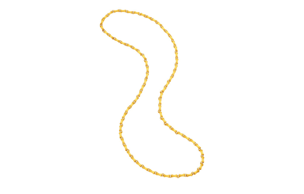 "Chinese Culture Collection - Dan Qing" 24K Gold Beaded Bracelet Diamond 0.0024ct Bamboo 25-30g W1936313