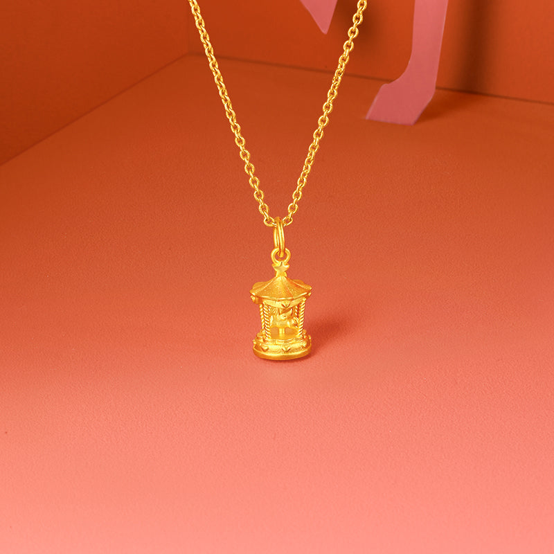 'Year of the Horse' 24K Gold Pendant Carousel Horse 2.35-2.55g A0415741