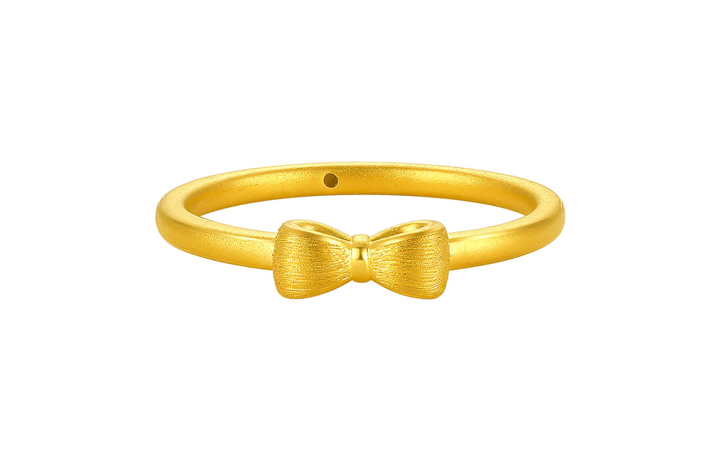 "YO JOY" 24K Gold Ring              Bow 0.89-1.19g A019214