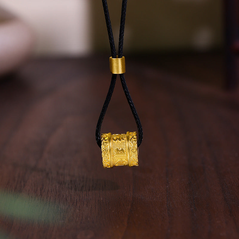 'Antiquity Gold' 999.9 24K Gold Pendant Necklace 17-18g AA044784