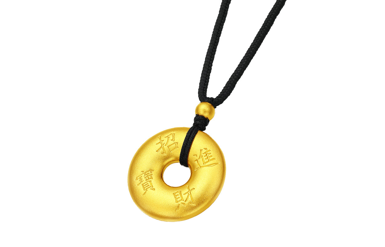 999 24K Gold Pendant Peace Buckle 10-12g A0415468