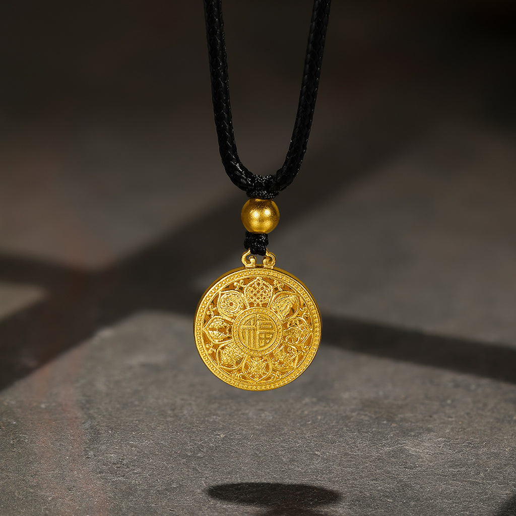 「古董金」999.9 24K金吊墜項鍊 3-5克 A0413202