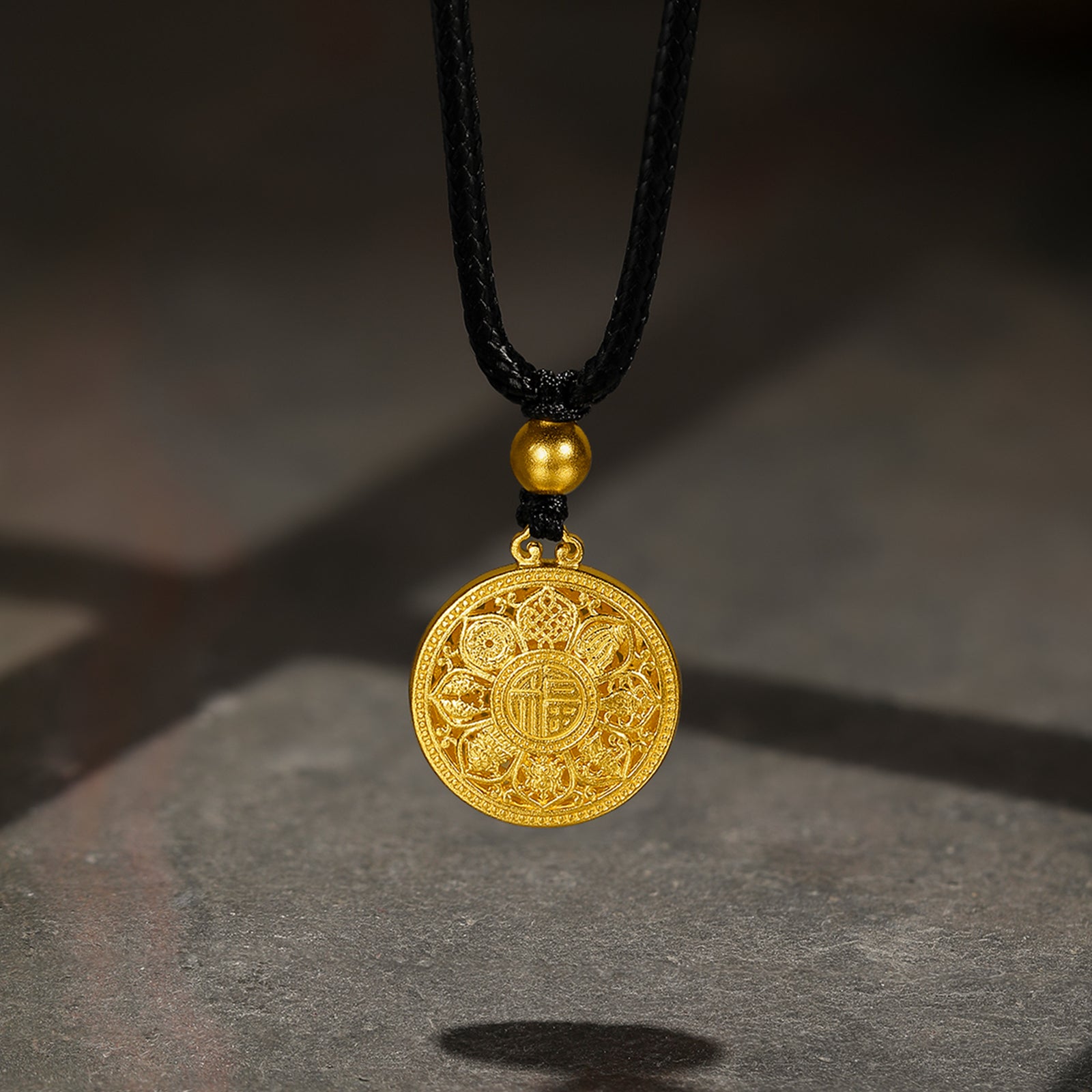 「古董金」999.9 24K金吊墜項鍊 3-5克 A0413202