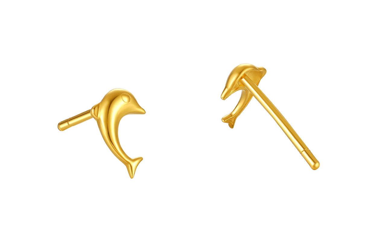 999 24K Gold Earrings Dolphin 0.67-0.87g AA096007