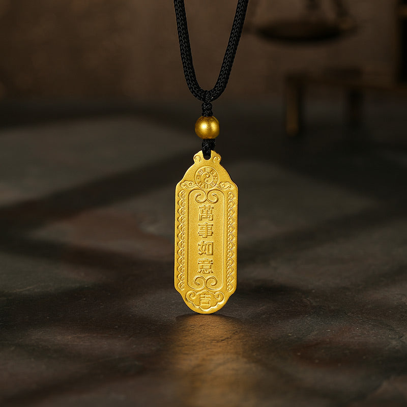 'Antiquity Gold' 999.9 24K Gold Pendant Necklace A Good Draw 9-11g AA043265