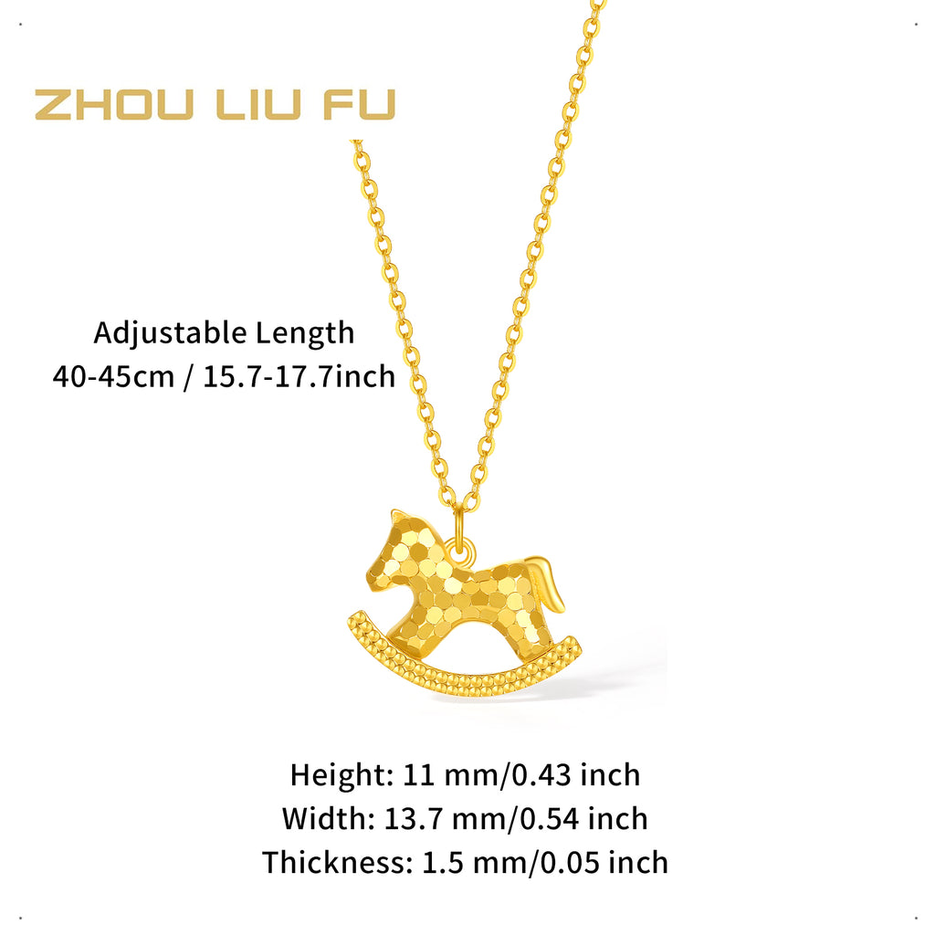 'Year of the Horse' Au750 18K Gold Pendant Necklace Horse 1.74-2.14g 40cm-45cm C0623340