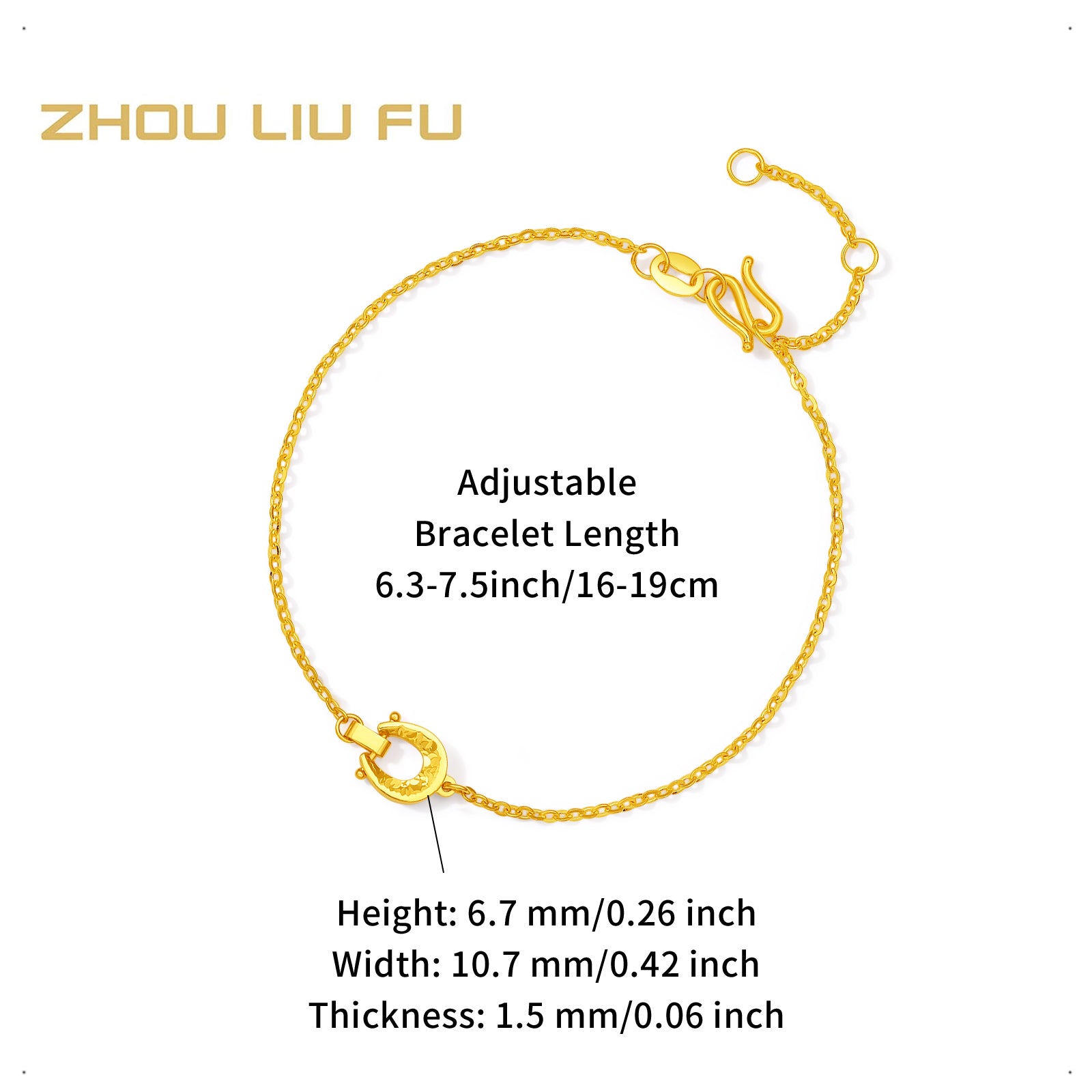 'Year of the Horse'  24K Gold Pendant Necklace/Bracelet/Stud Earrings Horseshoe A0615537 A0615538 A0615539