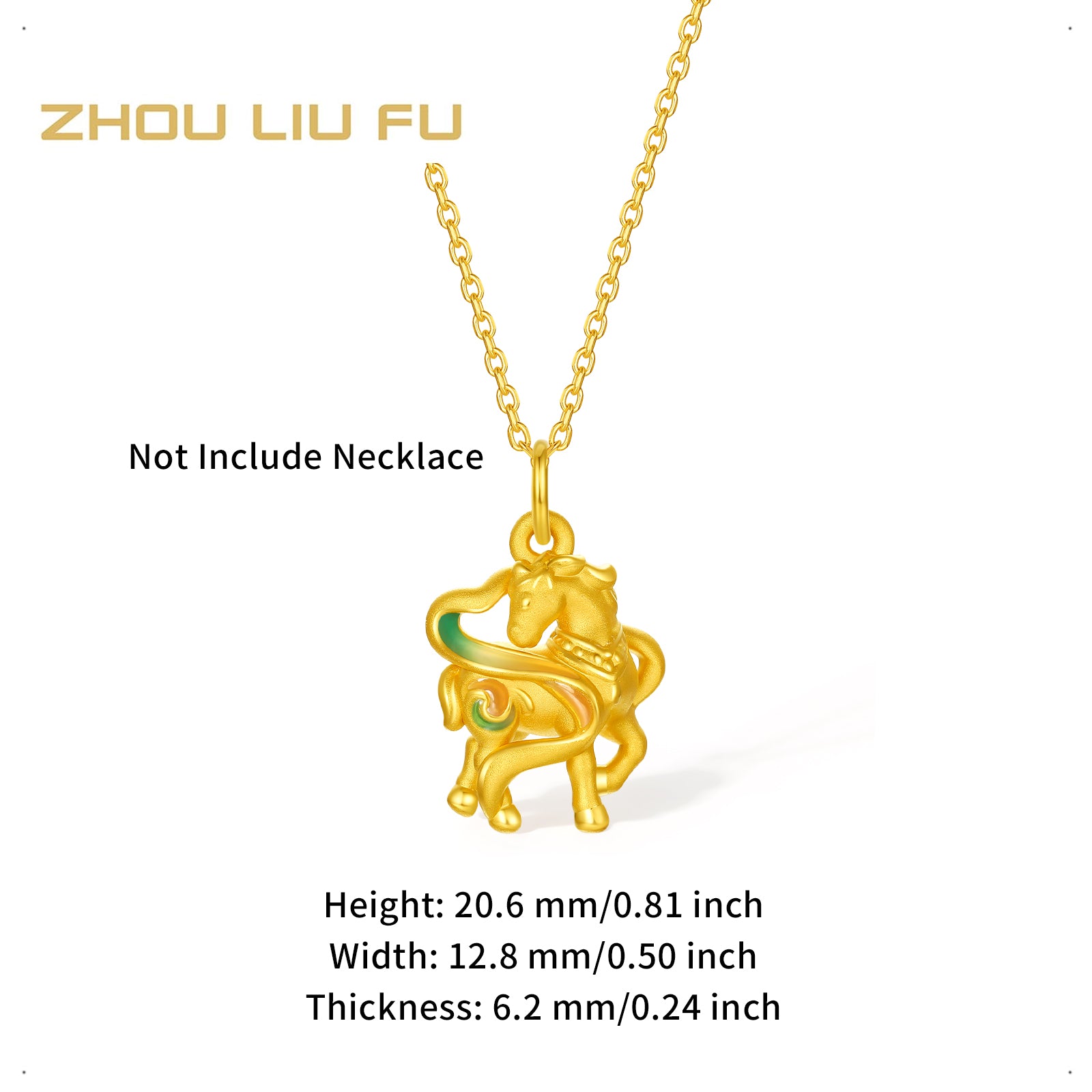 'Year of the Horse' 24K Gold Pendant Horse 0.9-1.3g A0422081