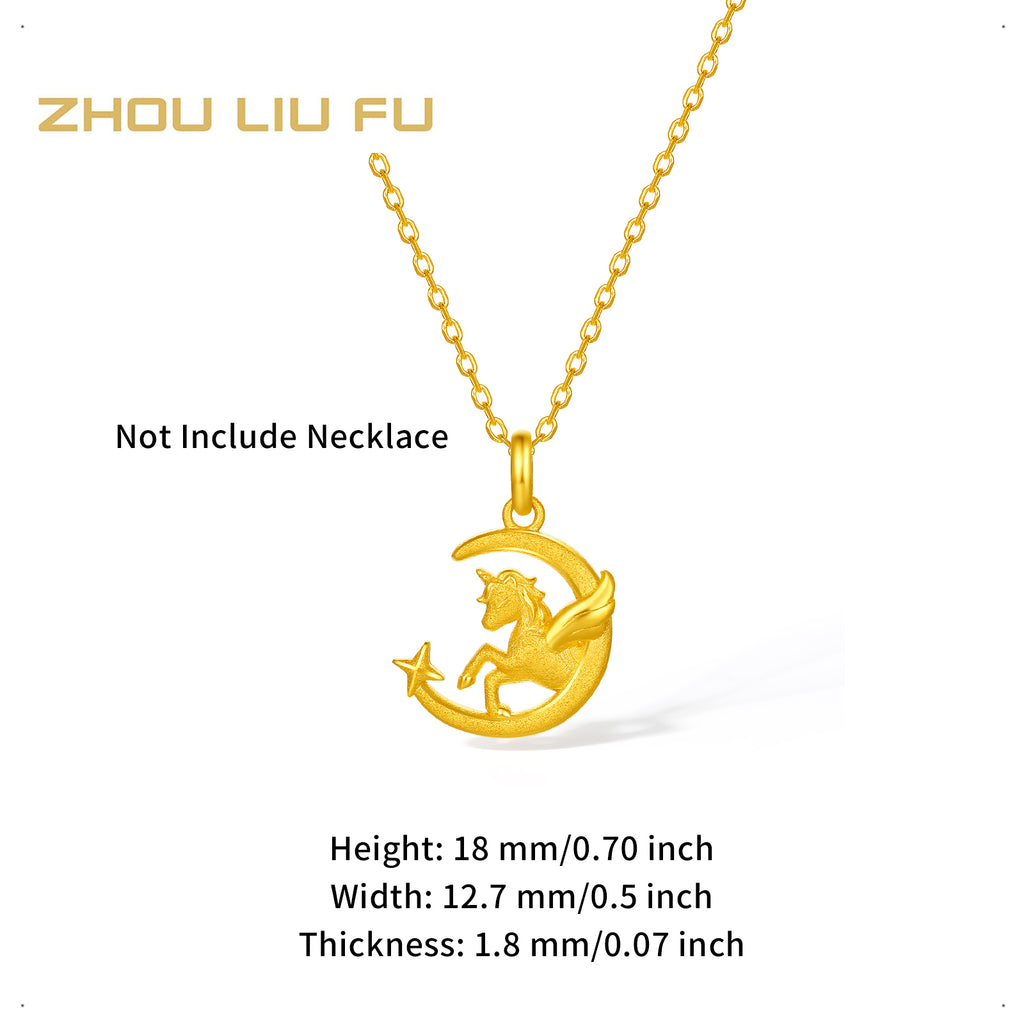 'Year of the Horse' 24K Gold Pendant Horse Moon 1.85-2.15g A0415706