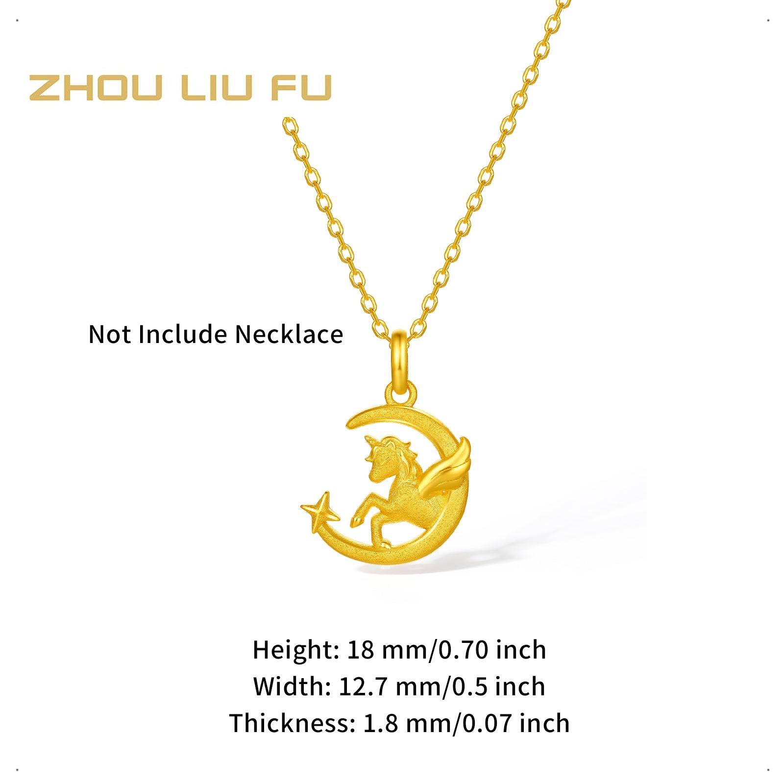 'Year of the Horse' 24K Gold Pendant Horse Moon 1.85-2.15g A0415706