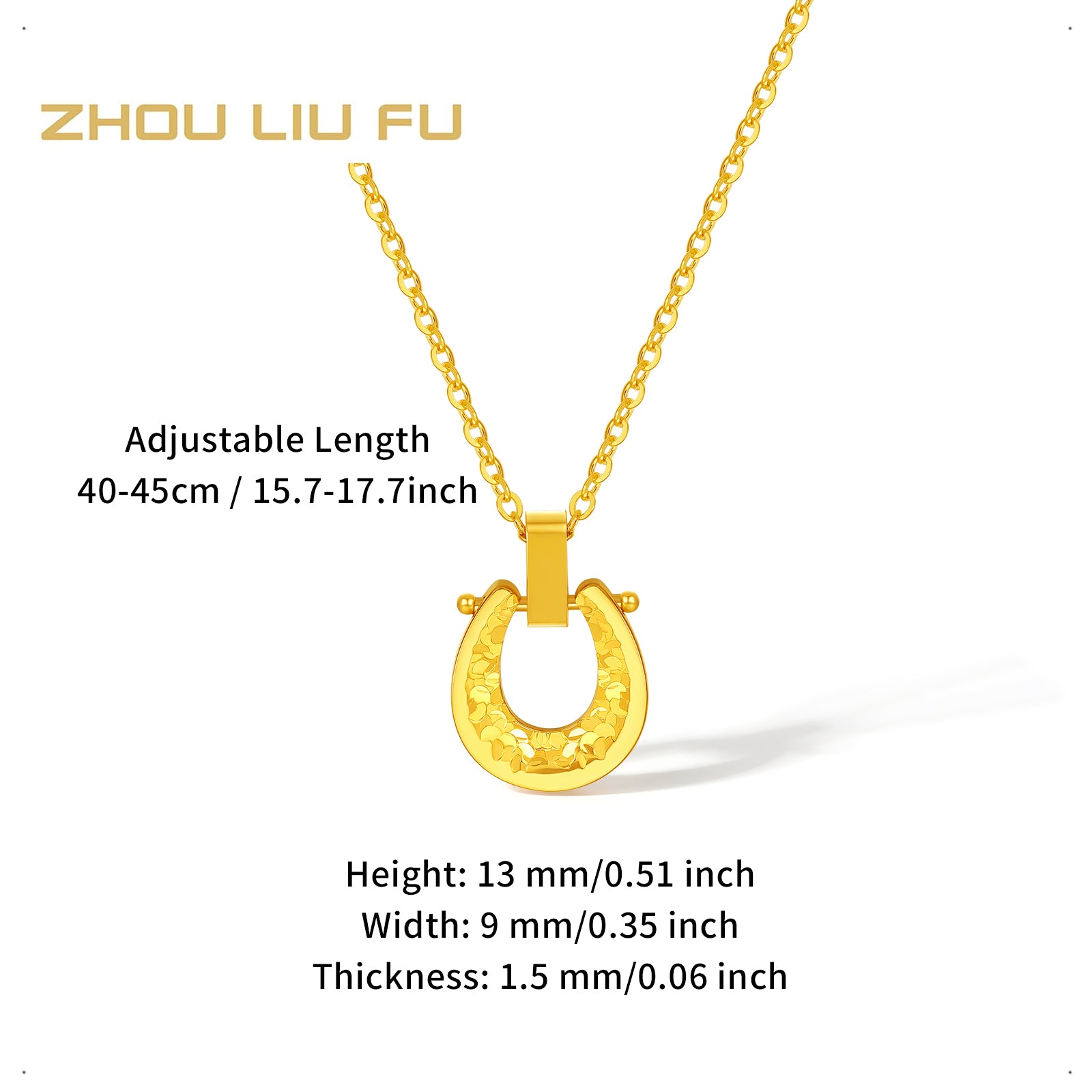 'Year of the Horse'  24K Gold Pendant Necklace/Bracelet/Stud Earrings Horseshoe A0615537 A0615538 A0615539
