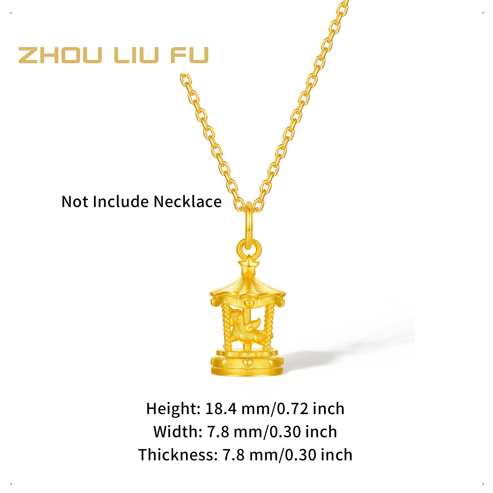 「馬年」24K金旋轉木馬吊墜，重2.35-2.55克，貨號A0415741