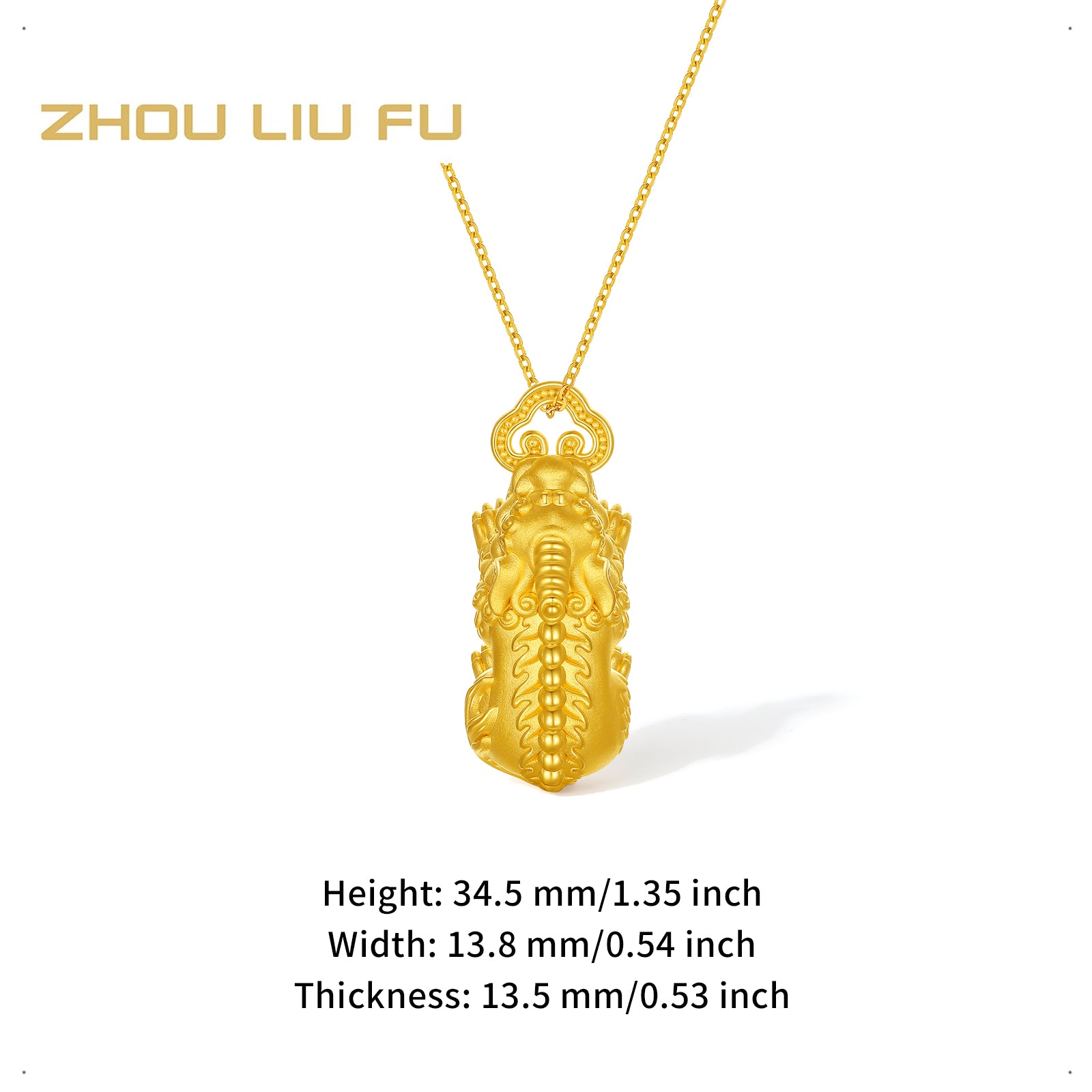 "Jiuhua Mountain" 24K Gold Pendant Ksitigarbha's Mount Diting A0415258