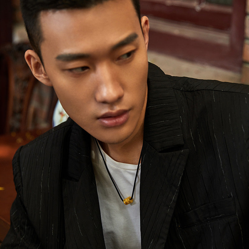 'Antiquity Gold' 999.9 24K Gold Pendant Necklace 20-22g AA043279