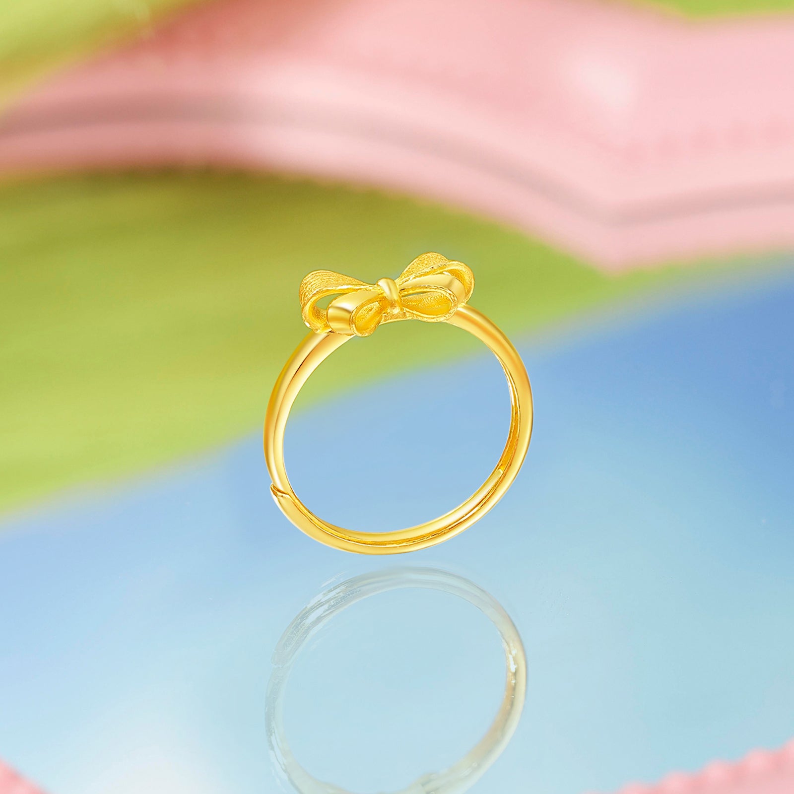 Escape Princess Series 24K Gold Bow Ring 2.35-3.8g A0112641