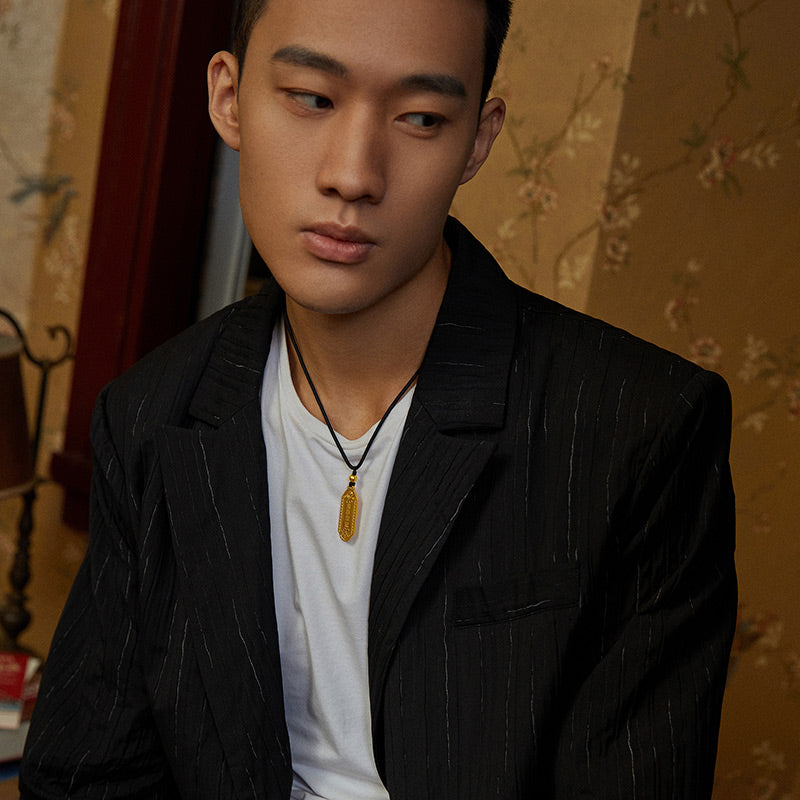 'Antiquity Gold' 999.9 24K Gold Pendant Necklace A Good Draw 9-11g AA043265