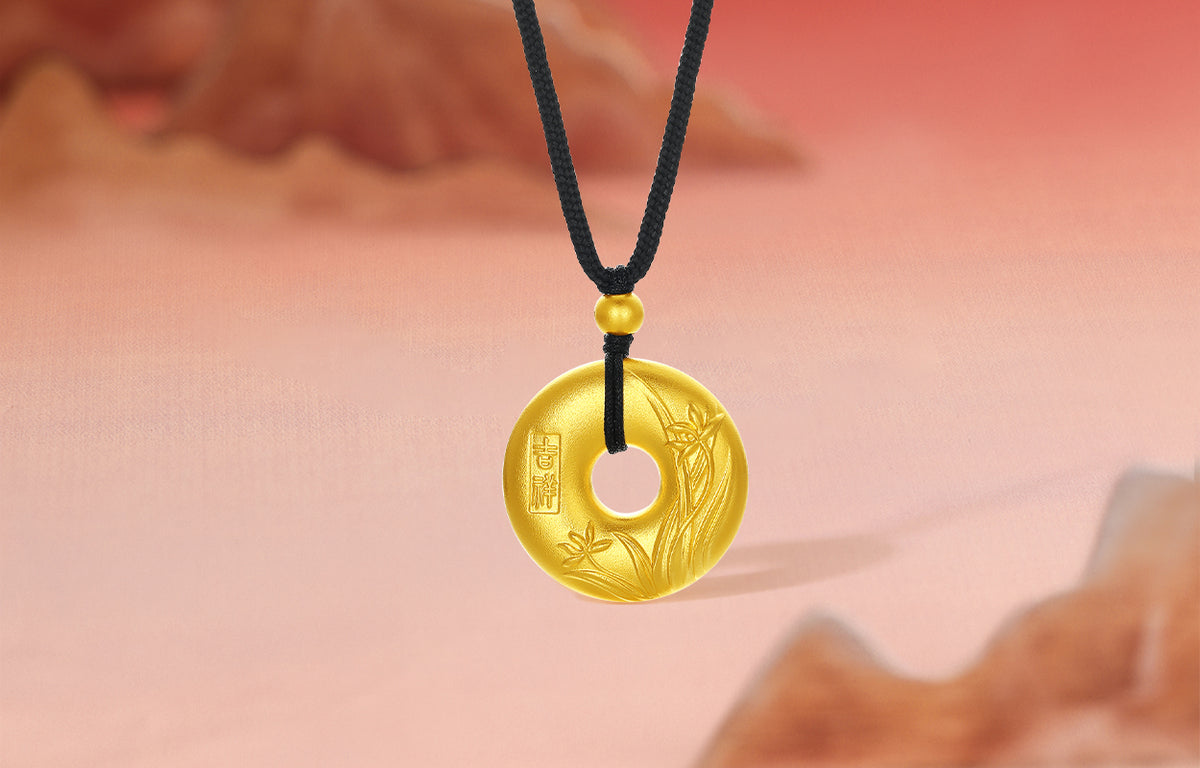 999 24K Gold Pendant Peace Buckle 10-12g A0415469