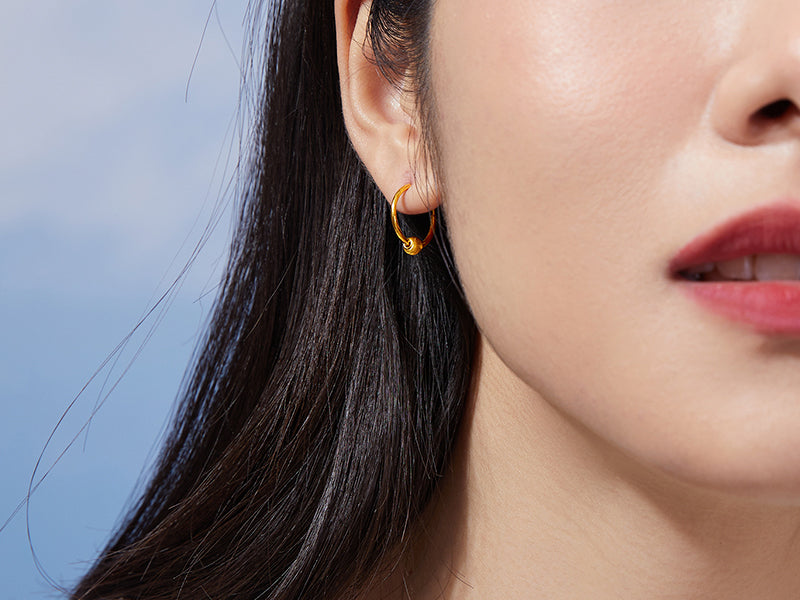 "infinite" 24K Gold Earrings 0.9-1.35g A0910235