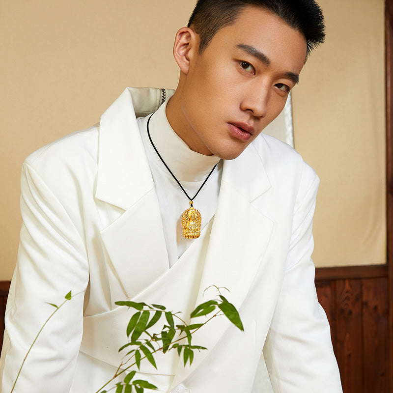 'Antiquity Gold' 999.9 24K Gold Pendant Necklace 28-29g AA043497