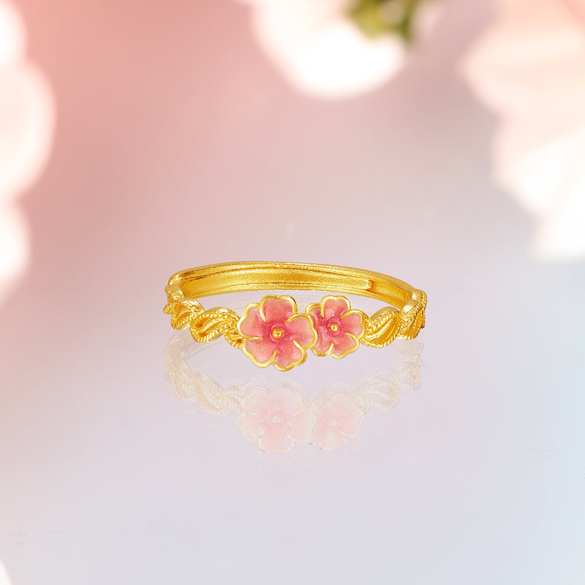 999 24K Gold Ring Flower 2.1-2.7g A0113199