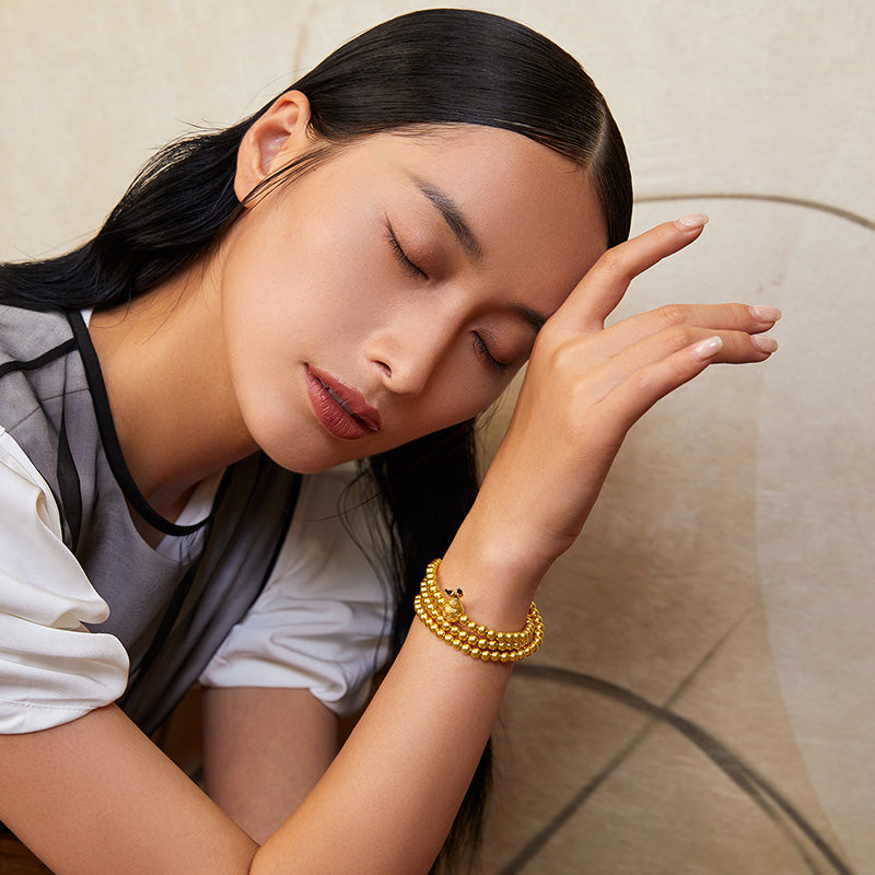 Antiquity Gold' 999.9 24K 金珠手鍊 43-45克 AA194496