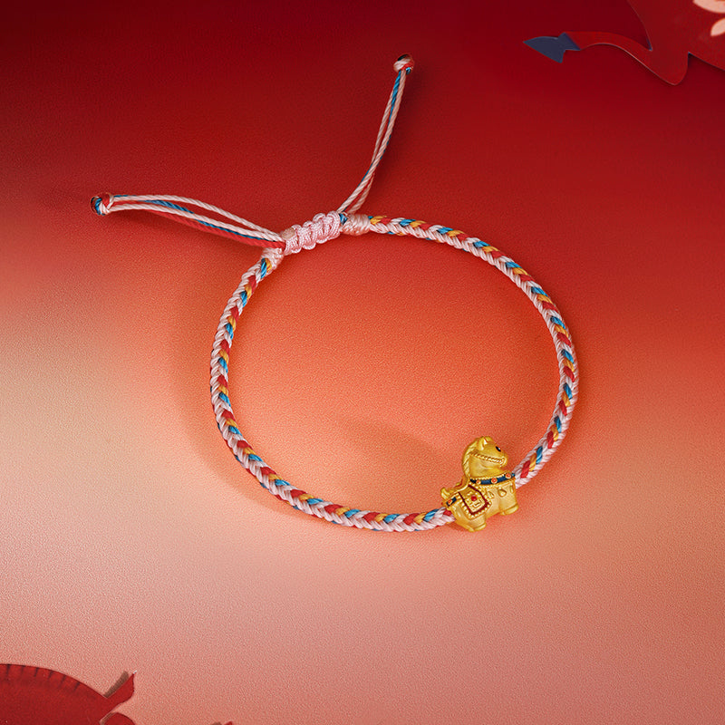 'Year of the Horse'  24K Gold String Bracelet Horse 0.7-1g 16cm-22cm A1720837