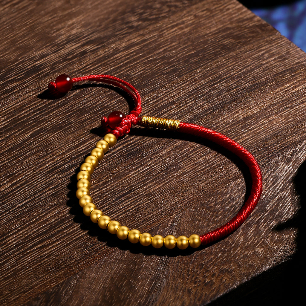 Antiquity Gold' 999.9 24K Gold String Bracelet 2-2.5g A178862