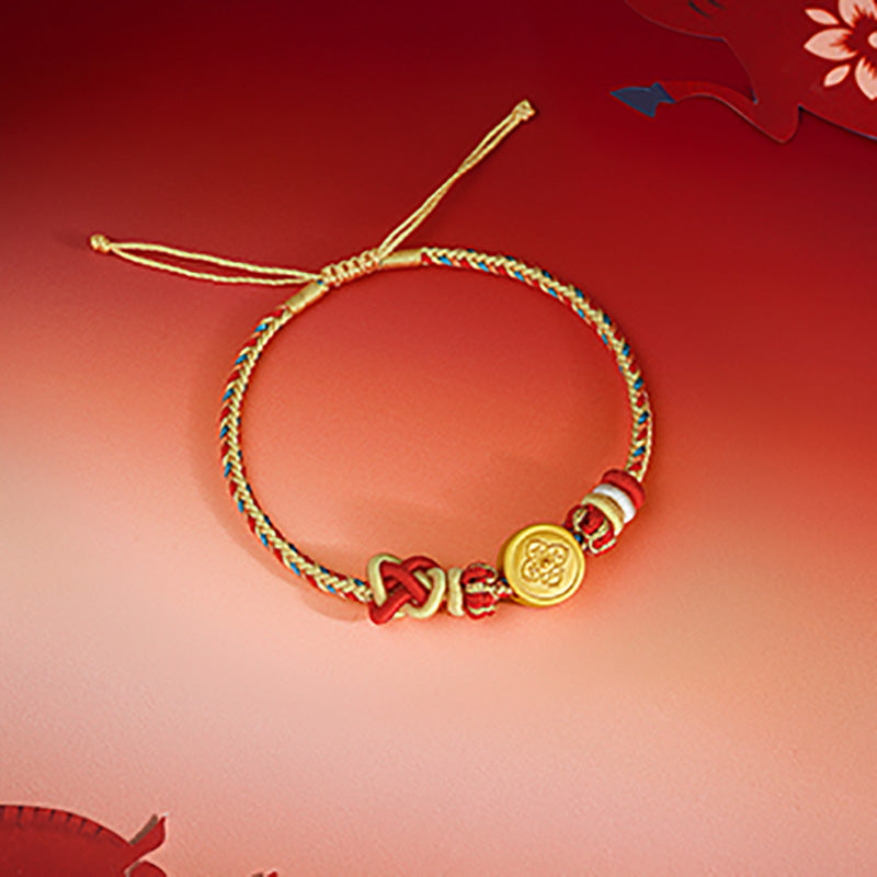 'Year of the Horse'  24K Gold String Bracelet Horse 0.82-1.12g 16cm-22cm A1720839