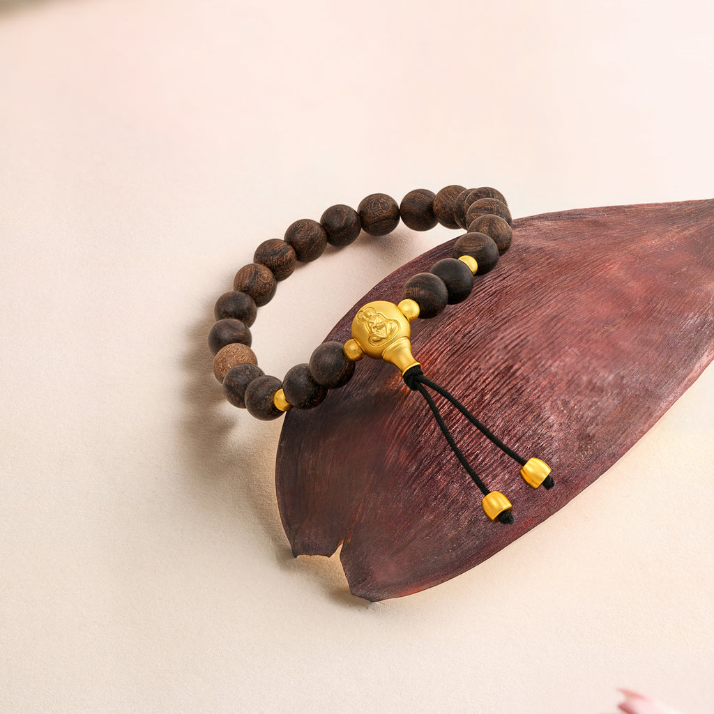 九華山' 24K金珠手鍊 木珠 地藏菩薩 A1914668