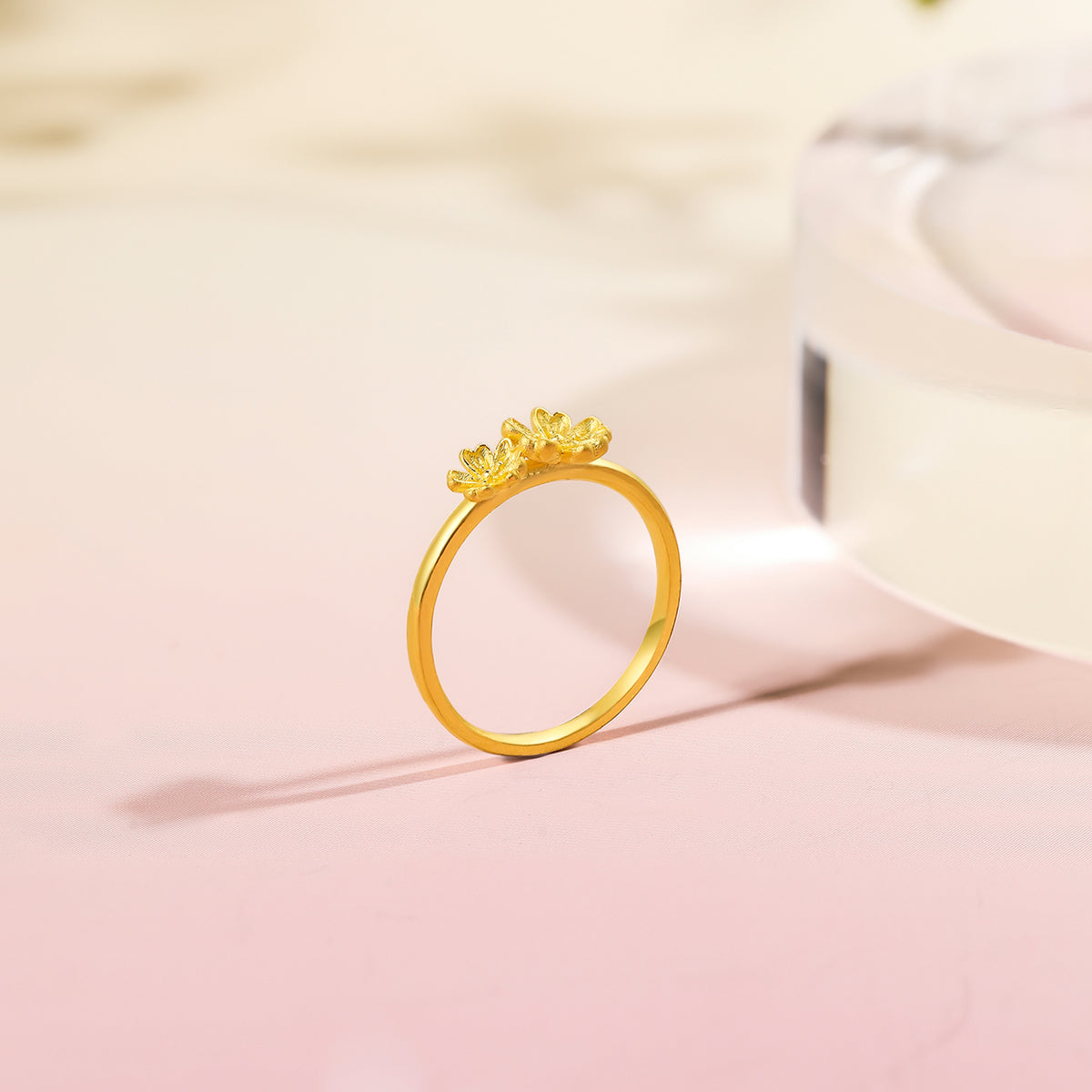 999 24K Gold Ring Flower 2.3-3.1g A0111670