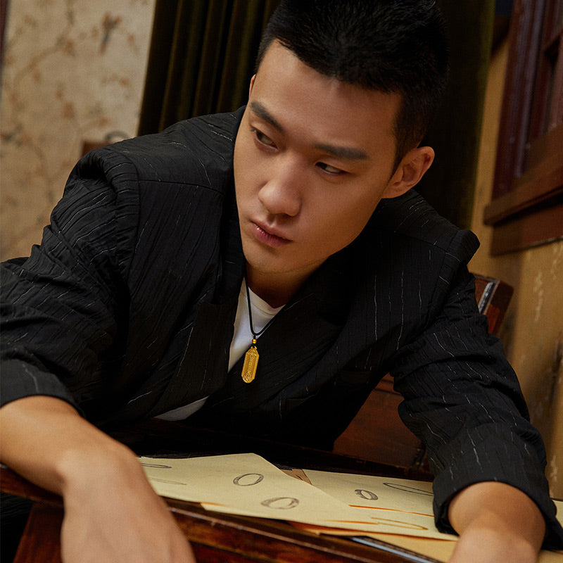 'Antiquity Gold' 999.9 24K Gold Pendant Necklace A Good Draw 9-11g AA043265